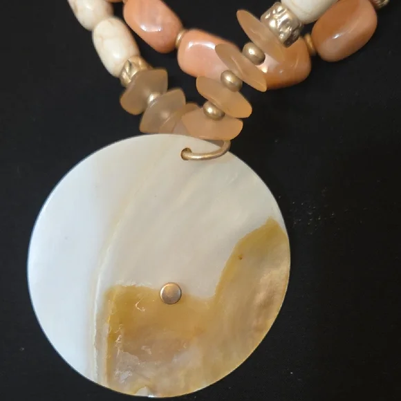 Chico's Multi-Layered Necklace with Shell Pendant - Picture 7 of 8